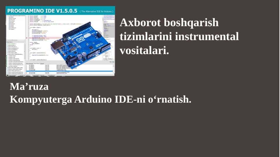 Kompyuterga Arduino IDE-ni o‘rnatish