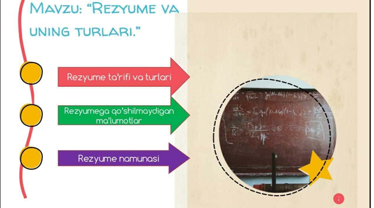 Rezyume va uning turlari