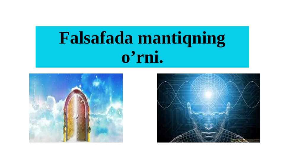 Falsafada mantiqning oʼrni.