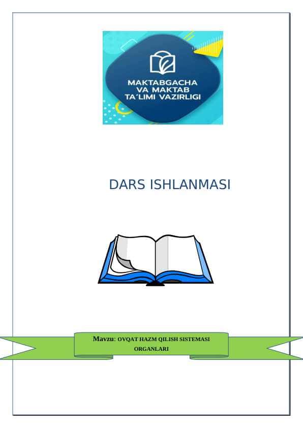 OVQAT HAZM QILISH SISTEMASI ORGANLARI