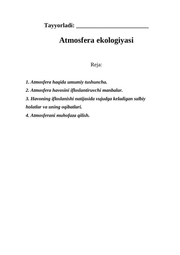 Atmosfera ekologiyasi