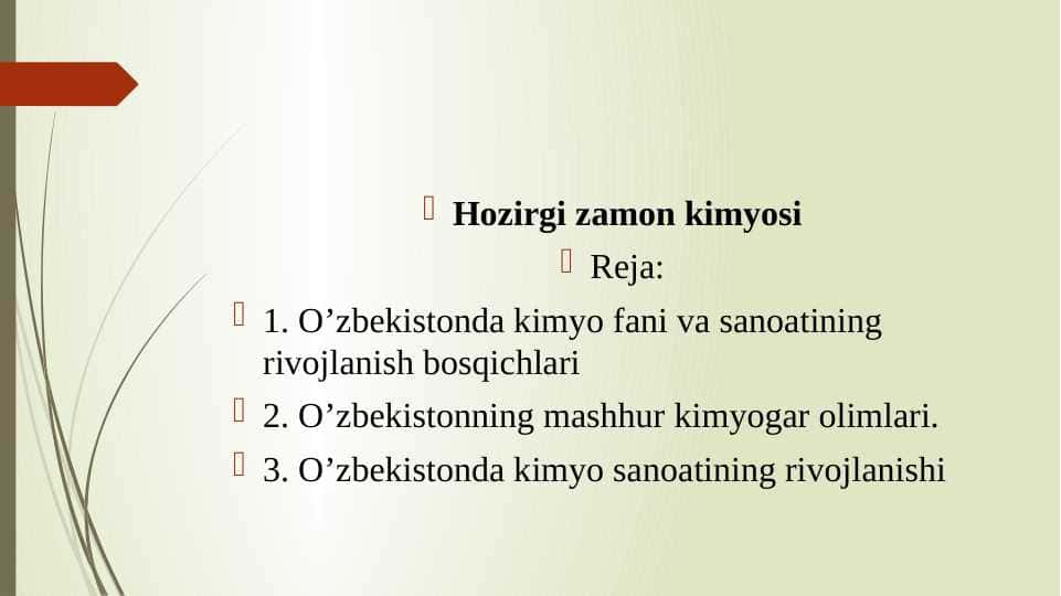 Hozirgi zamon kimyosi pptx