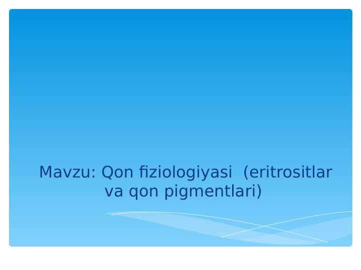 Qon fiziologiyasi
