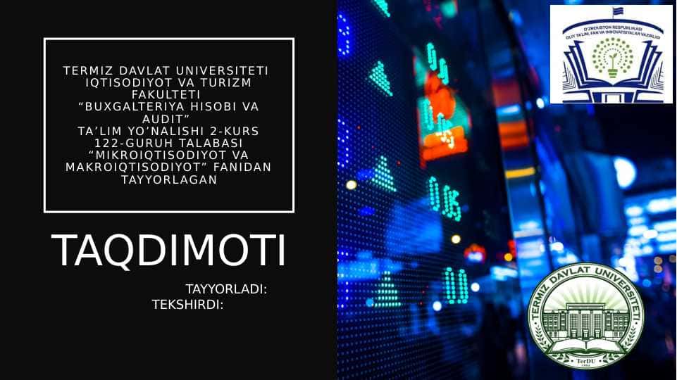 BOZOR IQTISODIYOTIDA TALAB VA TAKLIFNING AXAMIYATI