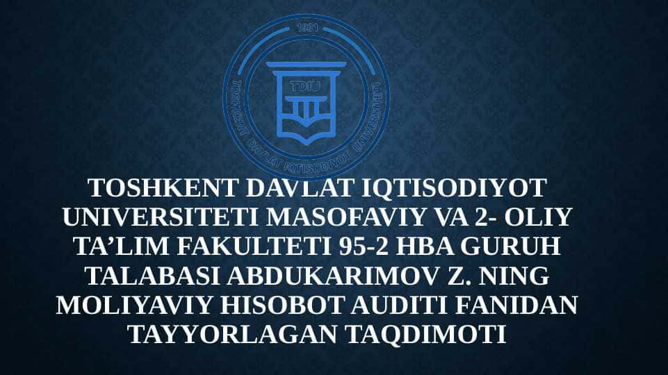 Moliyaviy hisobotni baholash mezonlari.
