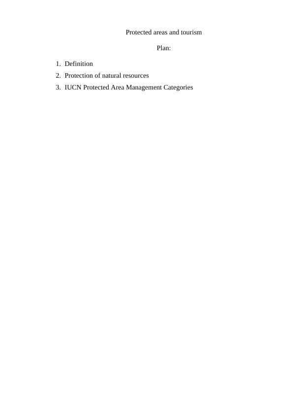 Protected areas and tourism