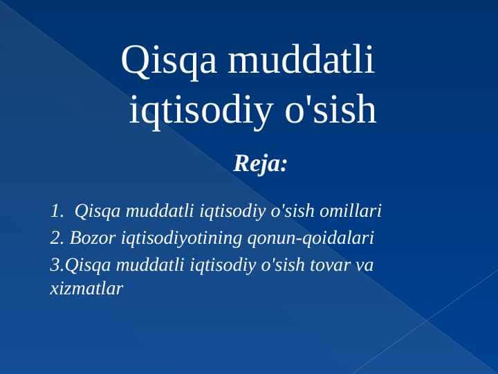 Qisqa muddatli iqtisodiy o'sish