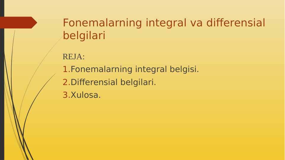 Fonemalarning integral va differensial belgilari
