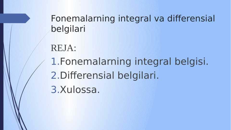 Fonemalarning integral va differensial belgilari