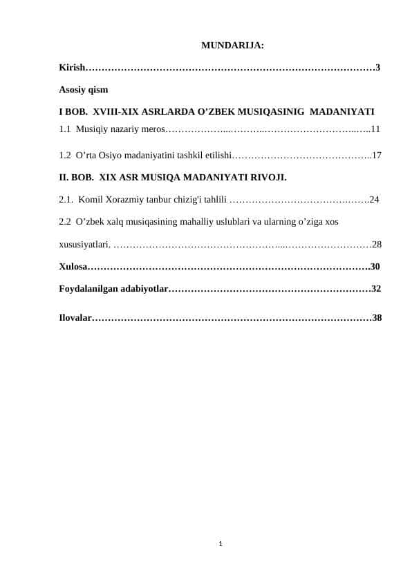 XVIII XIX asrda musiqiy madaniy hayot