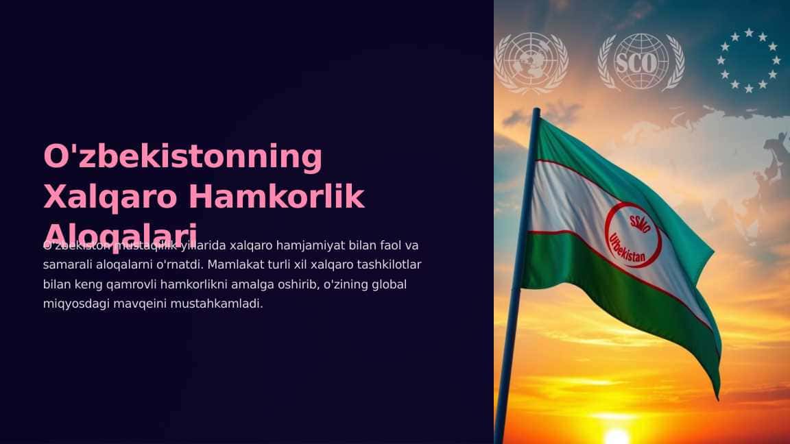 O'zbekistonning Xalqaro Hamkorlik Aloqalari