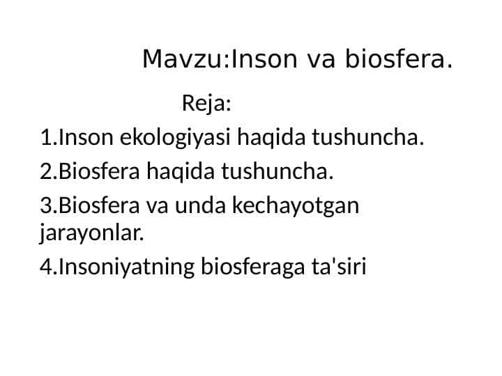Inson va biosfera
