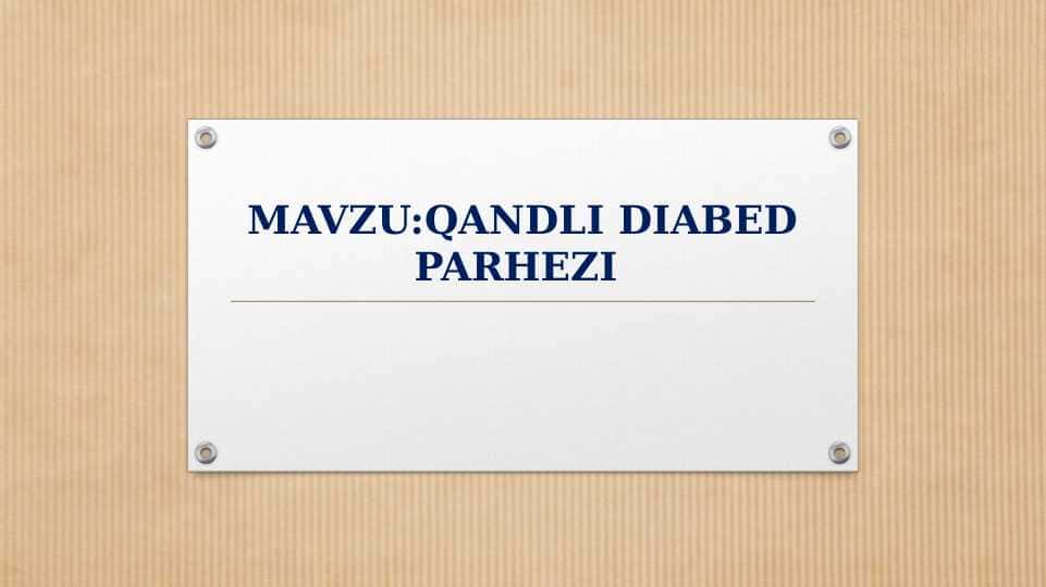 Qandli diabed parhezi