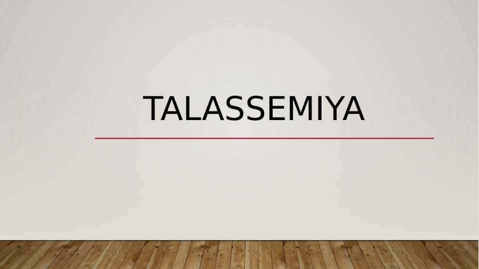 Talassemiya