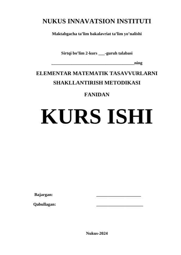 Kichik guruh bolalarida geometrik shakllar haqida tasavvurlarini shakllantirish
