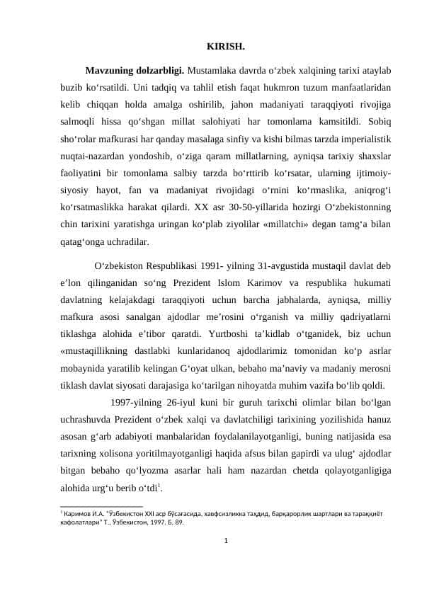 O‘rta Osiyo xonliklarida davlat tuzilishi va ma’muriy