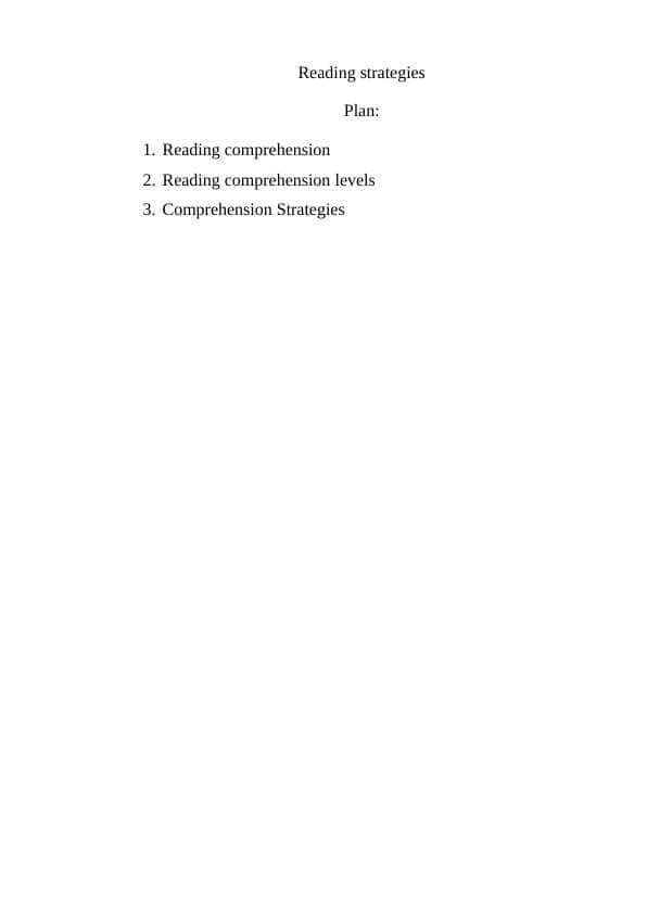Reading strategies
