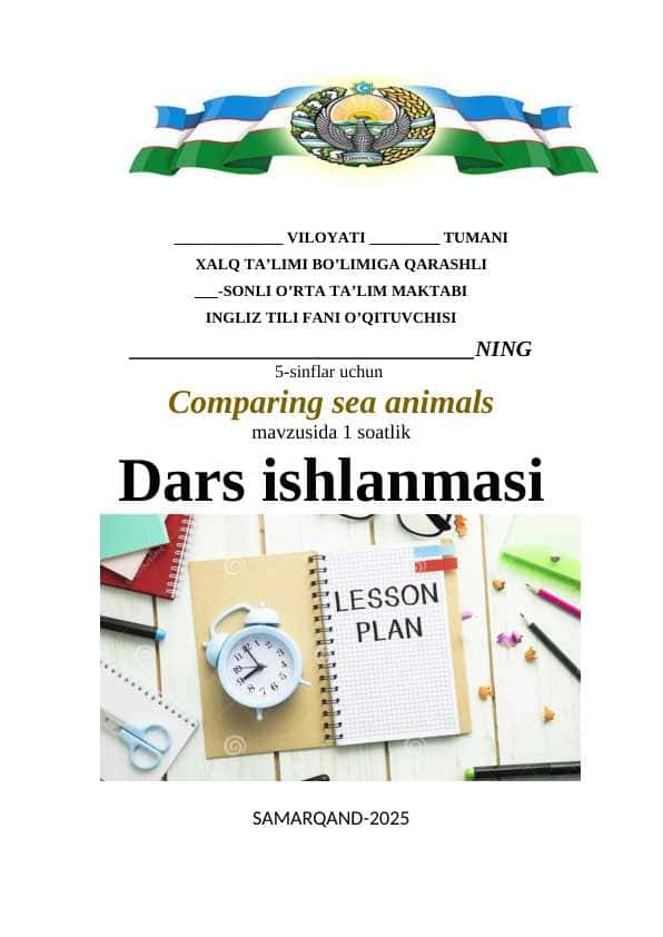 comparing sea animals DARS ISHLANMA INGLIZ TILIDA