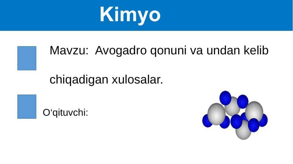 Avogadro qonuni va undan kelib chiqadigan xulosalar