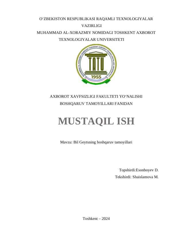Bil Geytsning boshqaruv tamoyillari