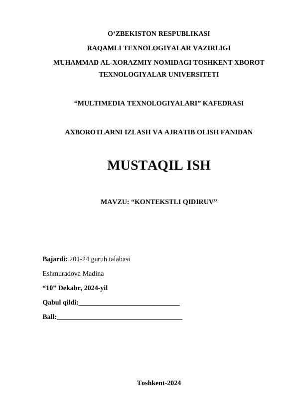 KONTEKSTLI QIDIRUV
