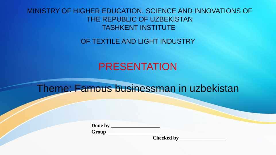Famous businessman in uzbekistan