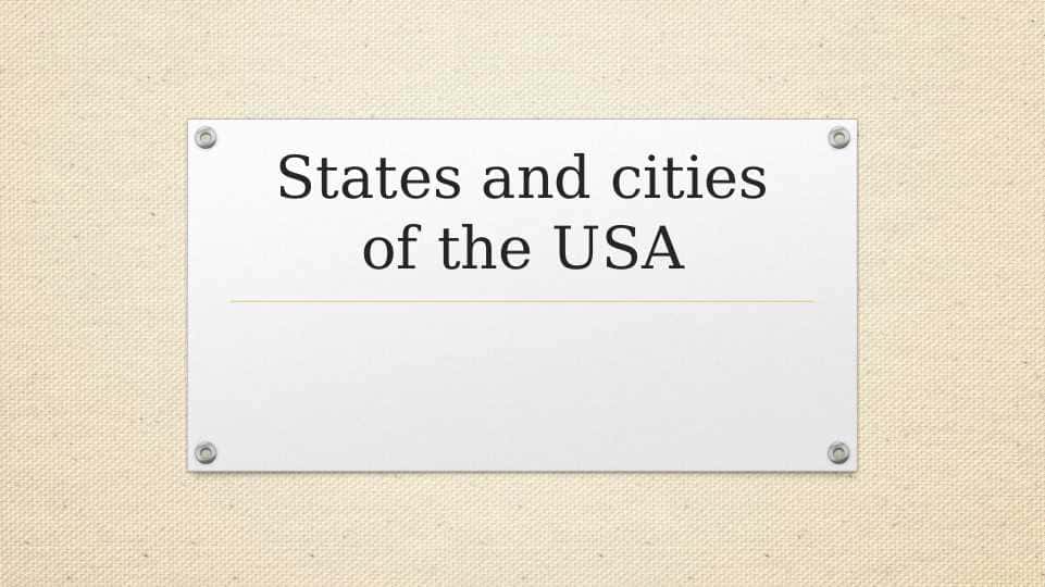 States and cities of the USA