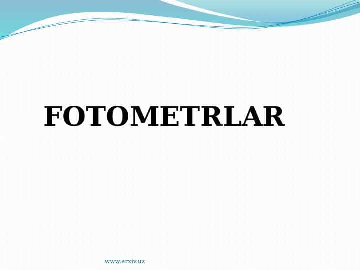 FOTOMETRLAR
