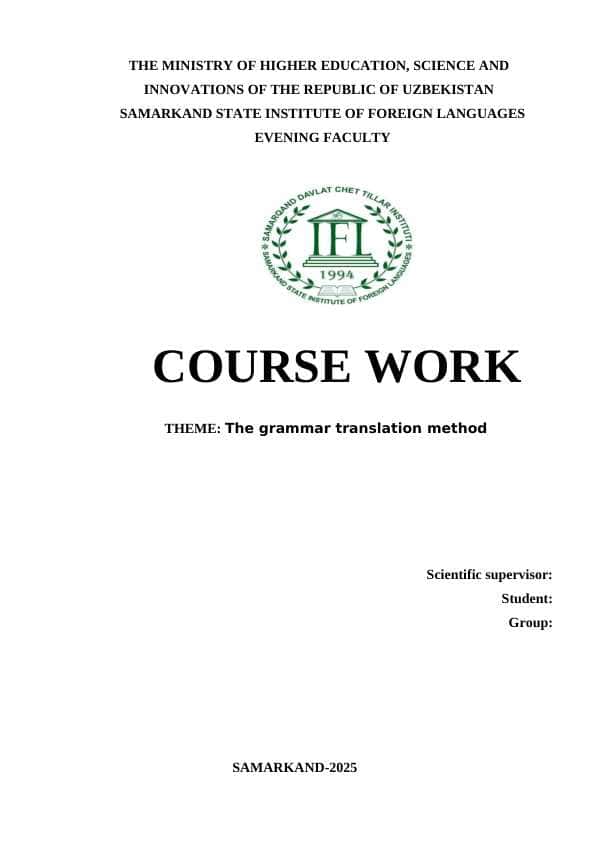 The grammar translation method