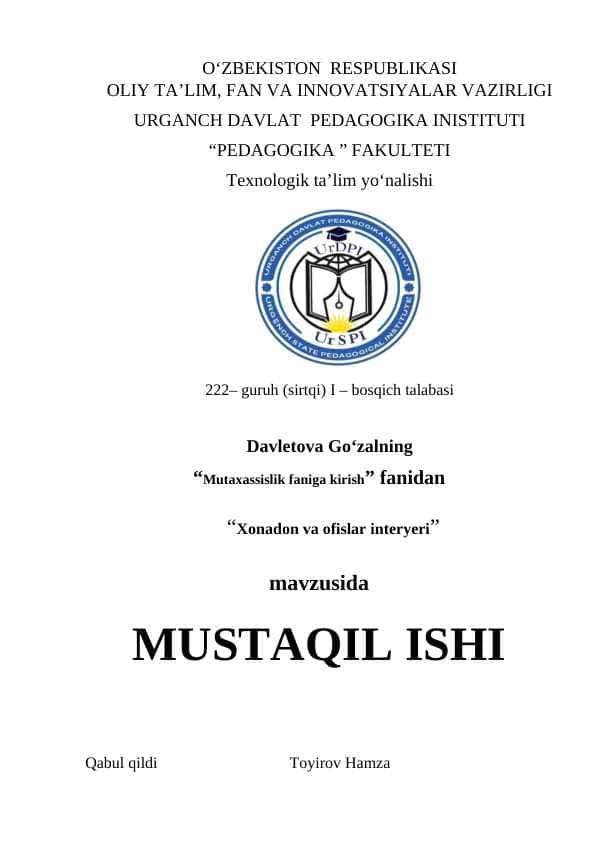 Xonadon va ofislar interyeri