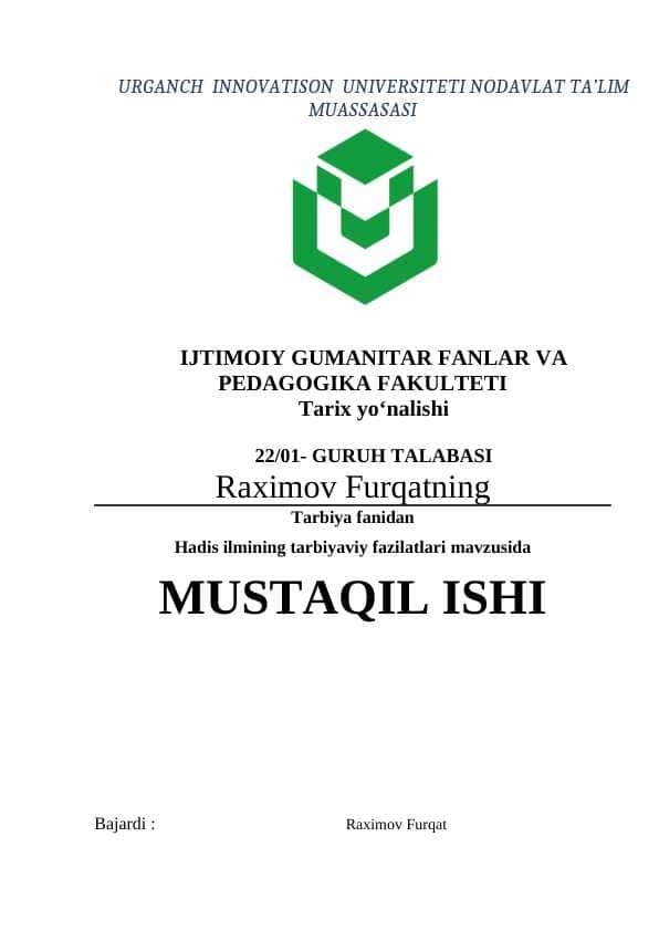 Hadis ilmining tarbiyaviy fazilatlari