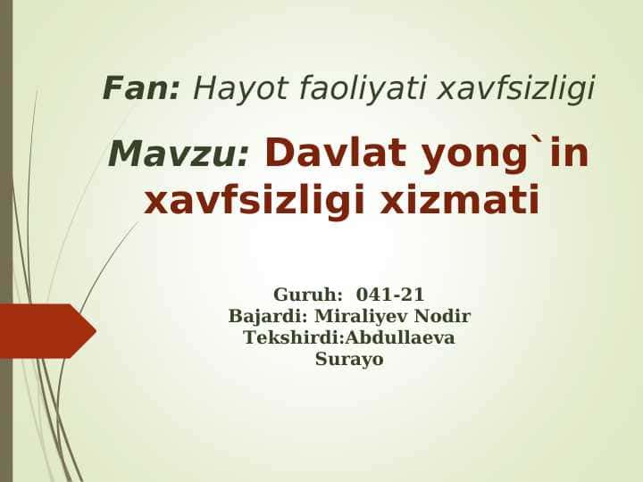 Davlat yong'in xavfsizligi xizmati