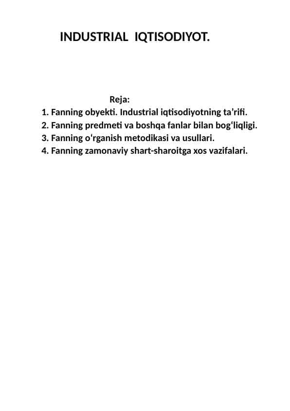 INDUSTRIAL IQTISODIYOT.