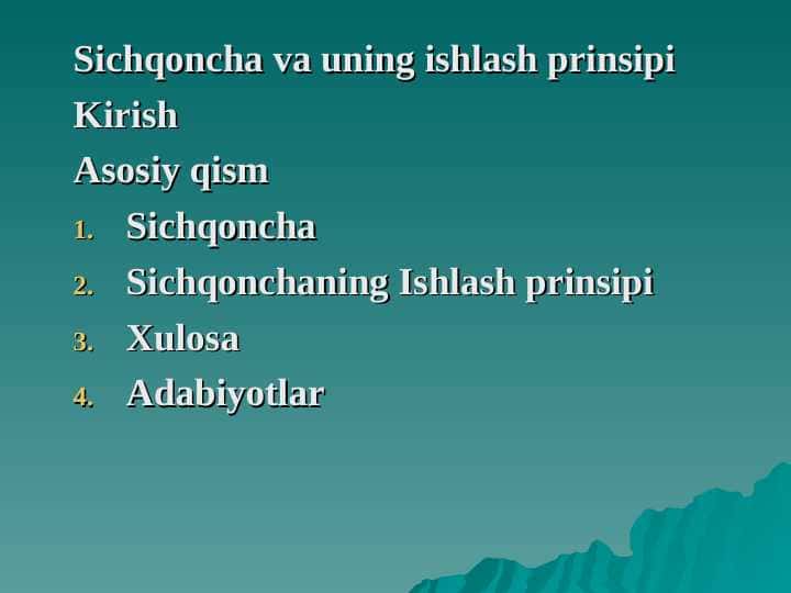 Sichqoncha va uning ishlash prinsipi