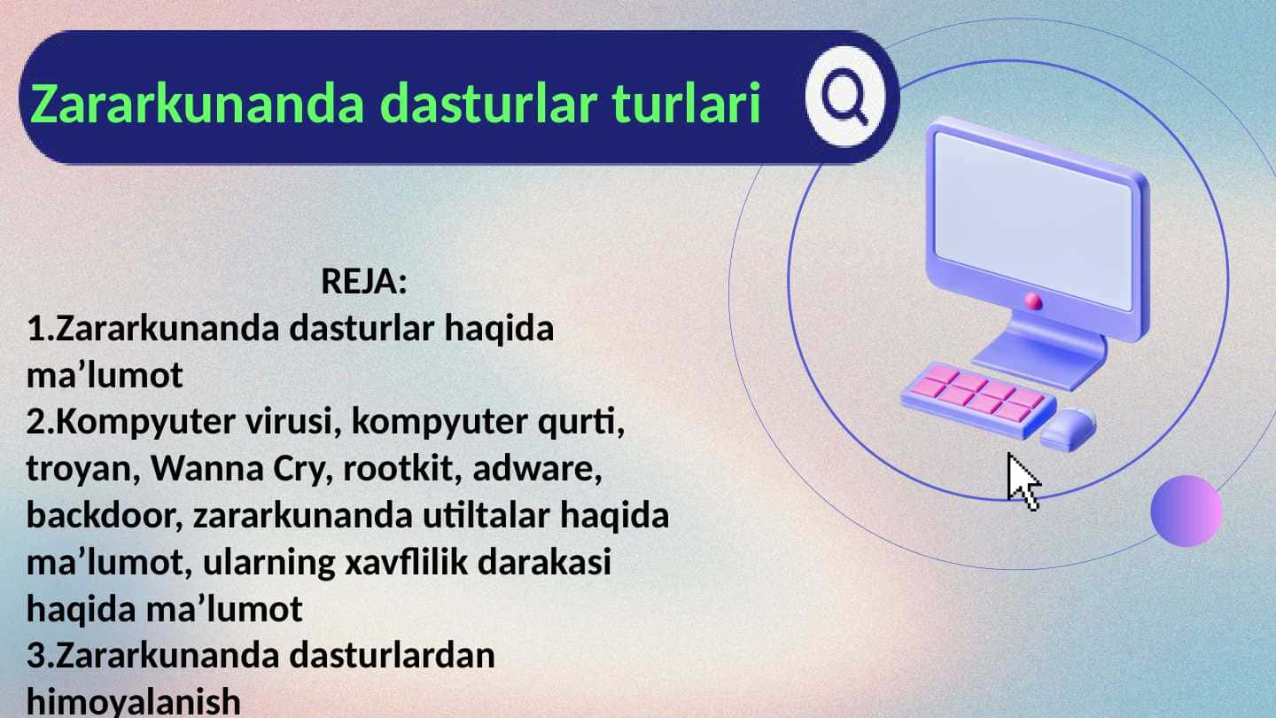 Zararkunanda dasturlar turlari