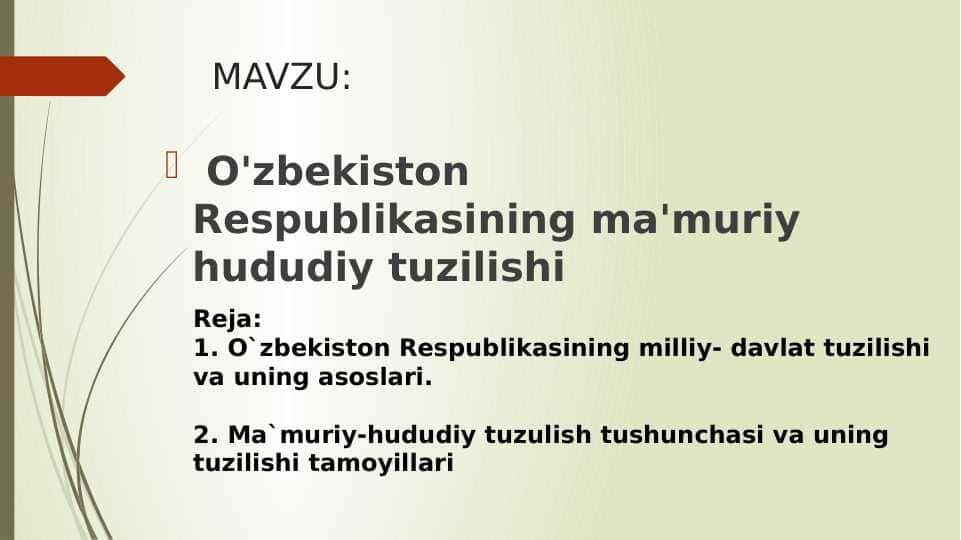 O'zbekiston Respublikasining ma'muriy hududiy tuzilishi