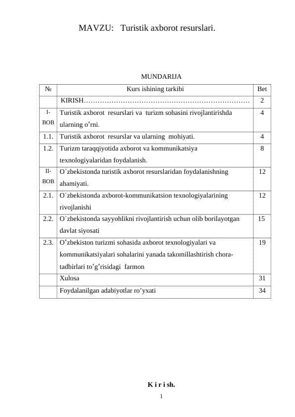 Turistik axborot resurslari