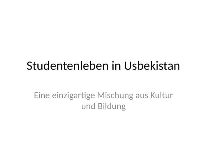 Studentleben in Uzbekistan