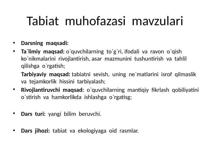 Tabiat muhofazasi mavzulari