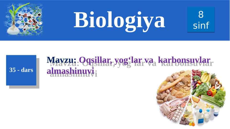 Oqsillar, yog‘lar va karbonsuvlar almashinuvi