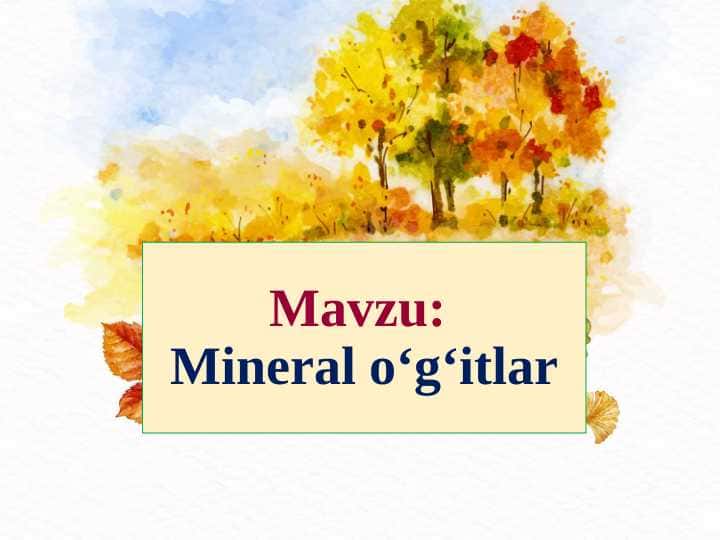 Mineral o‘g‘itlar