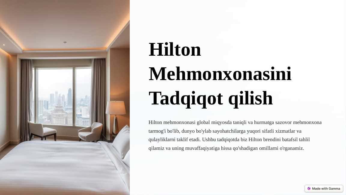 Hilton Mexmonxonasi tadqiqoti