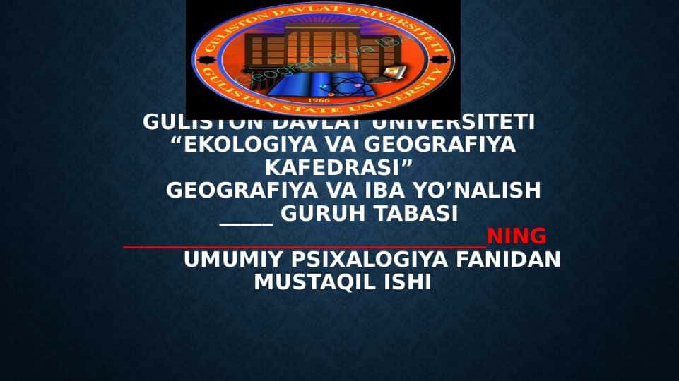 ilk o’spirinlik davrida psixik rivojlanish xususiyatlari