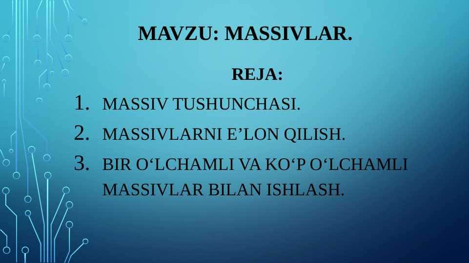 Massivlar