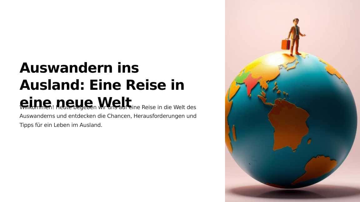 Auswandern ins Ausland: Eine Reise in eine neue Welt