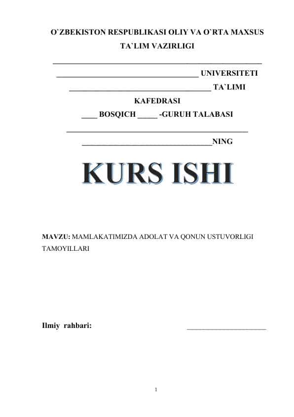 kurs ishi