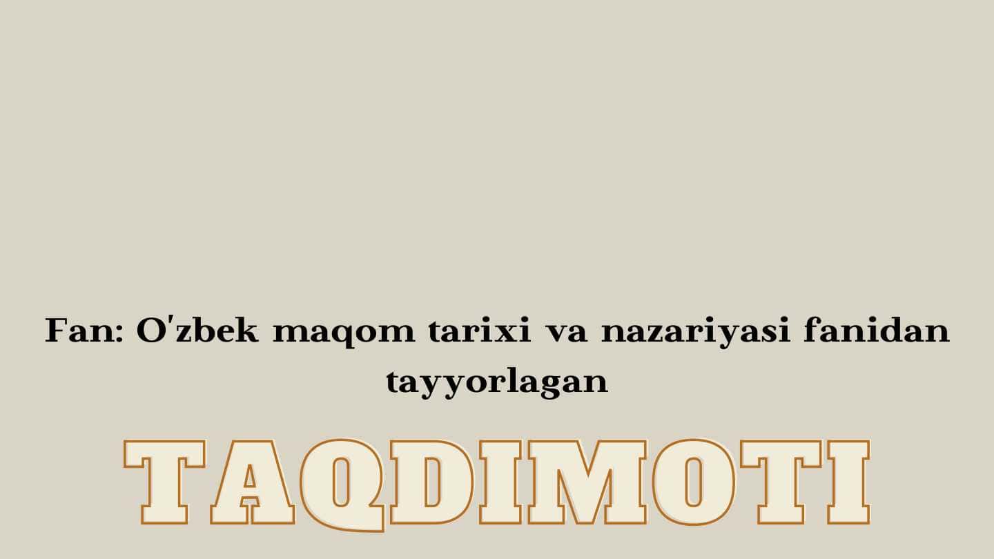 Maqomlar tarixi