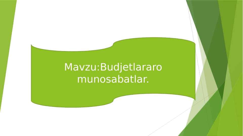 Budjetlararo munosabatlar