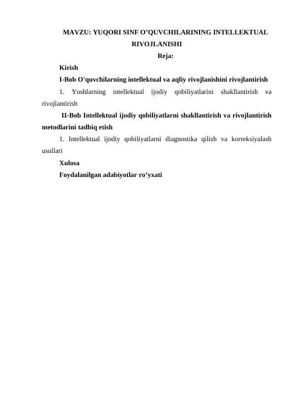 YUQORI SINF O’QUVCHILARINING INTELLEKTUAL RIVOJLANISHI.docx