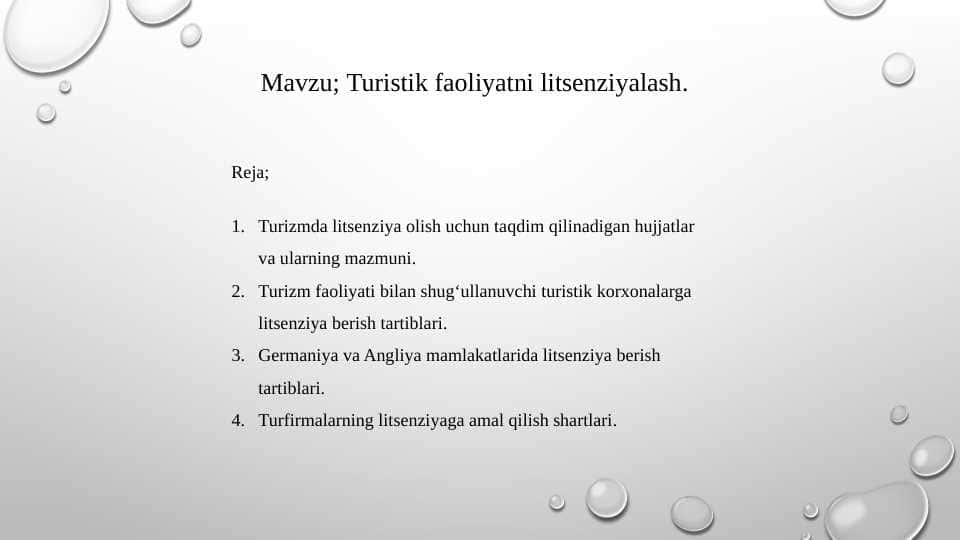 Turistik faoliyatni litsenziyalash